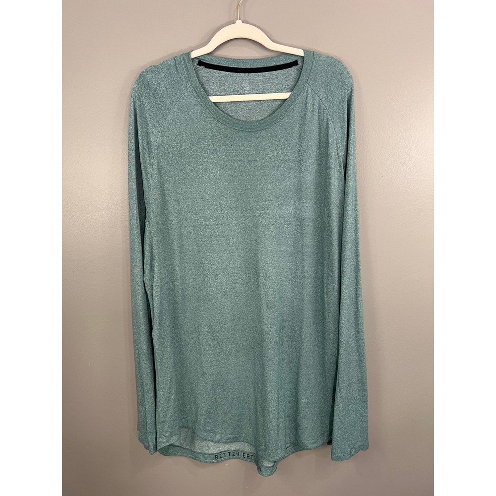 Lululemon Metal Vent Tech Long Sleeve Mens XXL Teal Great Raglan Training Shirt